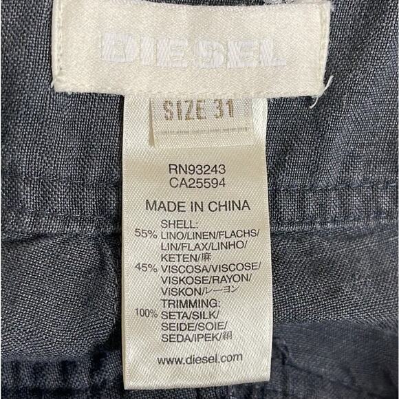 DIESEL LINEN CARGO SILK POCKETS WOMEN'S SHORTS SIZE 31 - Picture 7 of 8